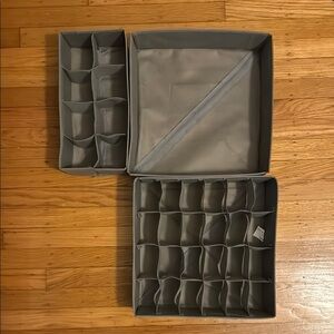 Gray Fabric Storage Organizer Set